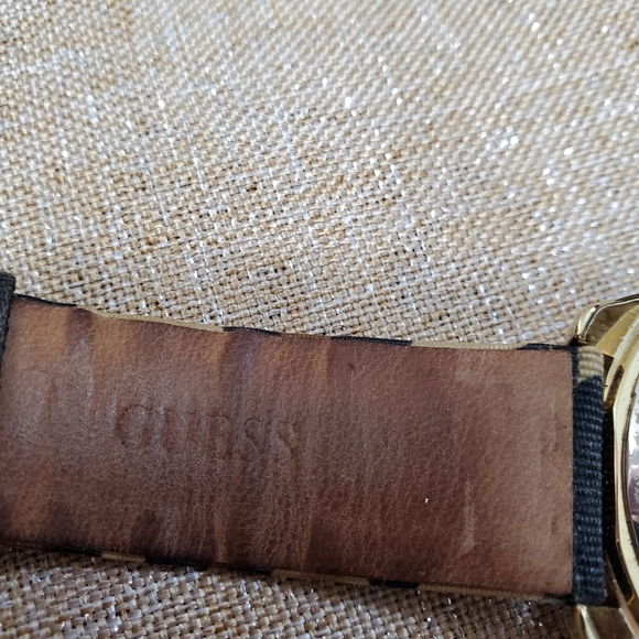 Guess Bling Bezel Leather Leopard Band Watch - Picture 2 of 7